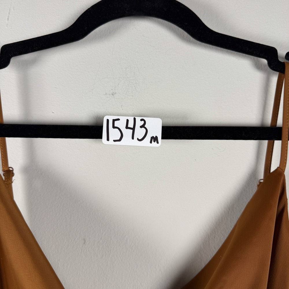 Urban Outfitters Cowl neck Brown slip tank dress Med Adjustable Cocktail Short - Picture 15 of 15